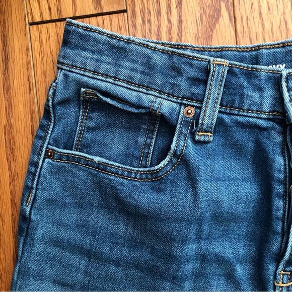 Old Navy O.G. Straight Leg High Rise Button-Fly Denim Blue Jeans Girl’s Size 16 - Picture 5 of 10